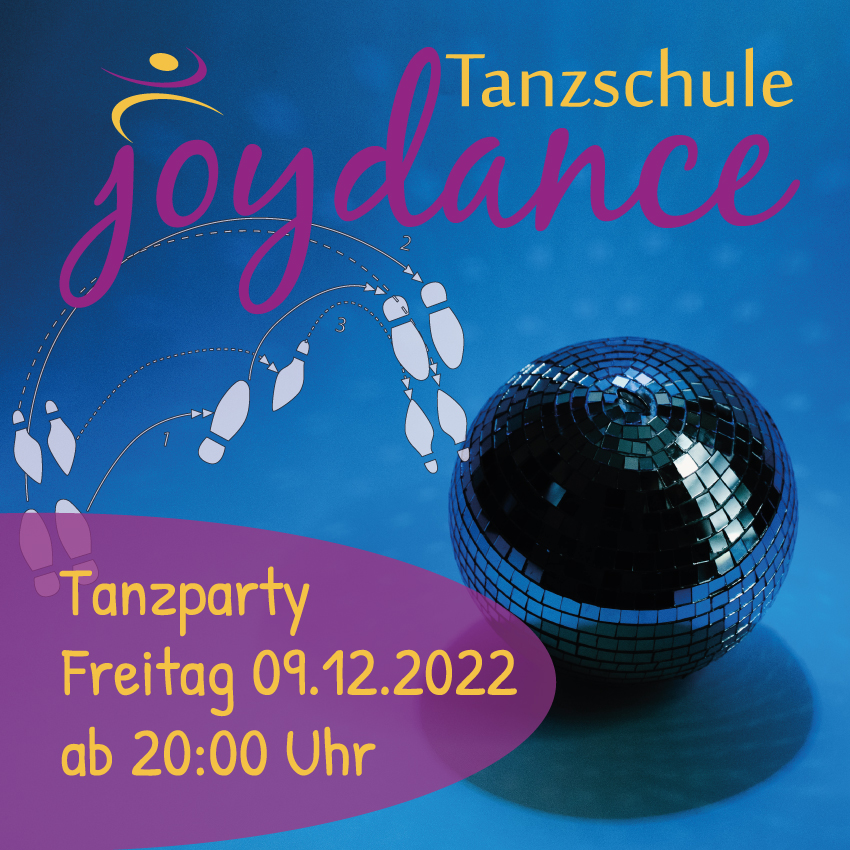 Neuigkeiten und Ankündigungen der Tanzschule Joydance - Tanzparty am 09.12.2022
